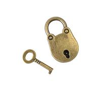 HMF Cadenas décoratif vintage avec clé | 3,8 x 2,5 x 1 cm | Bronze