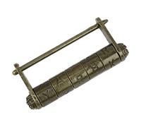 HMF Cadenas vintage dorée, serrure à lettres et chiffres, décorative, 8 x 3,5 x 1,5 cm, 66g