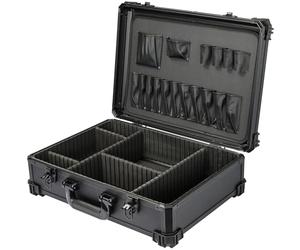 HMF Coffre à outils vide, grand boîtier d'outils avec répartition de compartiments personnalisée | 46 x 33 x 15 cm