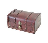 HMF Coffre au trésor en bois, petit coffre au trésor avec serrure décorative pour anniversaire d’enfant | 30 x 20 x 15 cm | Espagne