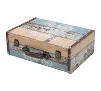 HMF Coffre décoratif vintage en bois avec couvercle et poignée en cuir, boîte de rangement élégante et idée cadeau pour mariage ou anniversaire | Vélo | 38 x 26 x 13 cm