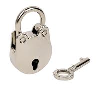 HMF Mini cadenas décoratif avec clé - 3,8 x 2,5 x 1 cm - Argenté