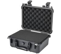 HMF ODK100 Mallette Rigide d’extérieur IP67, étanche à l’Eau et à la poussière, avec Mousse prédécoupée, Valise de Protection Photo/Outils | 34 x 29,5 x 15,5 cm | Noir