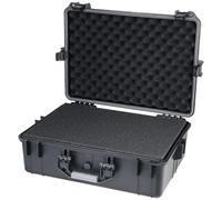 HMF ODK100 Mallette Rigide d’extérieur IP67, étanche à l’Eau et à la poussière, avec Mousse prédécoupée, Valise de Protection Photo/Outils | 57 x 41,5 x 21,5 cm | Noir