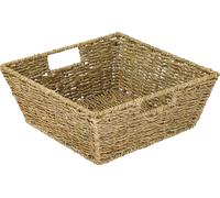HMF panier cadeau vide, panier de rangement tressé en jonc de mer, rectangulaire, 30 x 30 x 12 cm