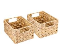 HMF panier de rangement, panier tressé en jacinthe d'eau jonc de mer | set de 2 pièces | taille S | 22 x 17 x 12 cm