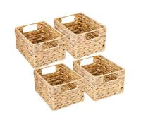 HMF panier de rangement, panier tressé en jacinthe d'eau jonc de mer | set de 4 pièces | taille S | 22 x 17 x 12 cm