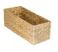 HMF Panier de rangement pour demi-compartiment d’étagères, compatible avec étagère KALLAX, panier tressé en jacinthe d’eau pour salle de bain, cuisine et espace de vie, 38 x 15 x 14 cm