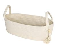 HMF Panier de rangement pour papier toilette en coton - 38,5 x 15,5 x 14 cm - Crème