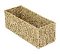 HMF Panier de rangement pour salle de bains, panier tressé en jonc de mer | 38 x 15 x 14 cm