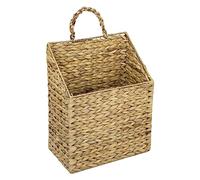 HMF Panier suspendu en jacinthe d'eau tressée pour journaux | 30 x 17,5 x 38 cm