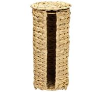HMF Porte-papier toilette tressé en jacinthe d'eau durable, support de papier toilette debout | 3 rouleaux de papier toilette | 35,5 x 17 cm