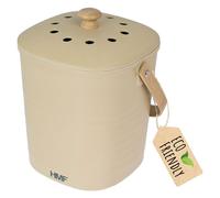 HMF poubelledurable 3780 cuisine, poubelle à compost anti-odeur avec couvercle, 3 litres, beige