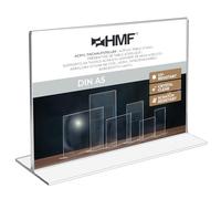 HMF Présentoir de Table Acrylique A5 Format Paysage, Porte Menu Restaurant, Double Face, Support Affiche Publicitaire pour Bureau, Restaurant, Menu | Transparent