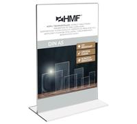 HMF Présentoir de Table Acrylique A5 Format Portrait, Porte Menu Restaurant, Double Face, Support Affiche Publicitaire pour Bureau, Restaurant, Menu | Transparent