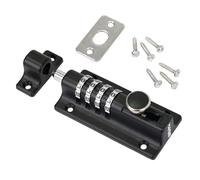 HMF Serrure de porte avec code numérique à 4 chiffres, verrou de porte en alliage de zinc, pour intérieur et extérieur, 12,2 x 4 x 4,8 cm, Noir