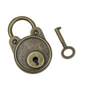 HMF Vintage Deko Cadenas avec clé | 4,8 x 3 x 1 cm | Bronze