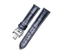 HMFANG 14 15 18 19 20 2 1mm STRAP ACCESSOIRES DE MONTRER COMPATIBLE AVEC Conquest Master Collection Watch Band Bracelet en cuir(Blue silver,14mm with LG)