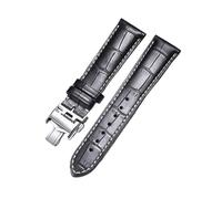 HMFANG 14 15 18 19 20 2 1mm STRAP ACCESSOIRES DE MONTRER COMPATIBLE AVEC Conquest Master Collection Watch Band Bracelet en cuir(Black silver,20mm with LG)