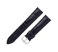 HMFANG 18 20 22mm Bracelets En Cuir D'alligator Compatibles Avec Huawei Watch GT3 Band Crocodile Classic Soft Brown Watch Strap 19 21mm Wristband(Black-Black Stitch,18mm)