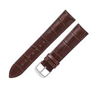 HMFANG 18 20 22mm Bracelets En Cuir D'alligator Compatibles Avec Huawei Watch GT3 Band Crocodile Classic Soft Brown Watch Strap 19 21mm Wristband(Brown-Brown Stitch,22mm)