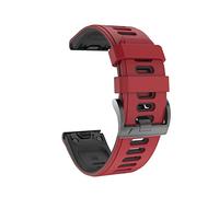 HMFang 22 2 6mm Quick Release Fit Garmin Watchband Fenix 6 6X Pro montre en silicone Easyfit Poignet Compatible With Fenix 5X 5 Plus 3HR Bracelet de montre(Red Black,26mmFenix 6X Pro)