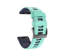 HMFang 22 2 6mm Quick Release Fit Garmin Watchband Fenix 6 6X Pro montre en silicone Easyfit Poignet Compatible With Fenix 5X 5 Plus 3HR Bracelet de montre(Teal Blue,26mm Fenix 5X Plus)