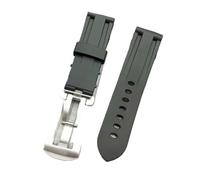 HMFANG 22 24 mm Compatible avec Panerai Watch Compatible avec les hommes PAM Band Silicone Sport Wrist Belt TPU Rubber Watch Belt, 22mm, Silicone, Pas de pierre précieuse