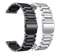 HMFang Bandes en acier inoxydable Compatible With Garmin Forerunner 55 245 645m S40 S12 S42 Bandes de montre Smart(Package 4,For Forerunner 245M)