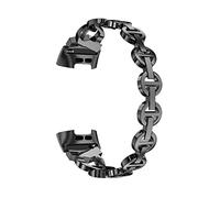 HMFang Bling Diamond Sangles Compatible With Smart Watch Bande Smart Watch Band Bracelet en acier inoxydable Bracelet en boucle en métal(Black,For charge 2)