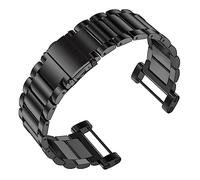 HMFANG Bracelet classique en acier inoxydable Bracelet de montre et outils compatibles avec Suunto Core All Black Silver Gold Rose Sport Watch (Black)