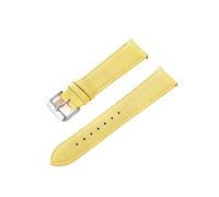 HMFANG Bracelet Cuir Veau Bleu Royal Vert Rose Milkshake Blanc 18MM 20MM 22MM 24MM Accessoires De Sangle(Lemon yellow,15mm)