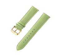 HMFANG Bracelet Cuir Veau Bleu Royal Vert Rose Milkshake Blanc 18MM 20MM 22MM 24MM Accessoires De Sangle(Avocado green,15mm)
