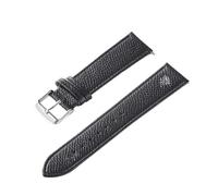 HMFANG Bracelet Cuir Veau Bleu Royal Vert Rose Milkshake Blanc 18MM 20MM 22MM 24MM Accessoires De Sangle(Black silver buckle,22mm)