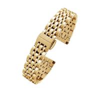 HMFang Bracelet De Montre 12 Mm, 14 Mm, 16 Mm, 18 Mm, Compatible avec La Chaîne De Montre Fossil, Bracelet en Acier Inoxydable, Argent, Or Rose(Golden,16mm)