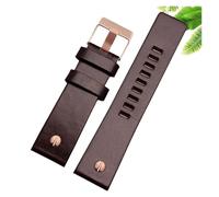 HMFang Bracelet De Montre À Rivets Métalliques For Homme, Compatible Avec Diesel, En Cuir Véritable DZ7257 DZ4343 DZ4459 DZ7311 4318 24 Mm 26 28 30 32(B Dark brown RG,28mm)