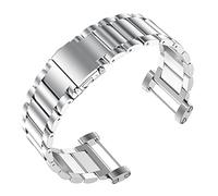 HMFANG Bracelet de montre classique en acier inoxydable de remplacement, sangles et outils compatibles avec la montre de sport Core All Black, Silver, Gold, Rose(Silver)