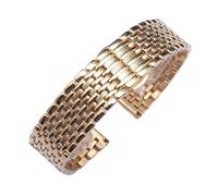 HMFang Bracelet De Montre en Acier Inoxydable Massif avec Boucle Papillon, Disponible 14, 18 Et 20 Mm(Golden,20mm)
