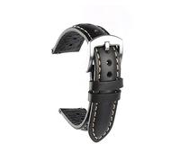 HMFANG Bracelet de montre en cuir de vachette 18mm 19mm 20mm 22mm bracelet de montre Vintage dragonne accessoires de ceinture bracelet de montre à dégagement rapide(Black,19mm)