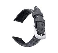 HMFANG Bracelet de montre en cuir de vachette 18mm 19mm 20mm 22mm bracelet de montre Vintage dragonne accessoires de ceinture bracelet de montre à dégagement rapide(Dark gray,22mm)