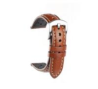 HMFANG Bracelet de montre en cuir de vachette 18mm 19mm 20mm 22mm bracelet de montre Vintage dragonne accessoires de ceinture bracelet de montre à dégagement rapide(Brown,22mm)