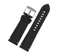 HMFang Bracelet de montre en cuir et nylon de 22 mm compatible avec Mido Navigator M026.629/430 Ocean Star M042.430 Citizen bracelet de montre en toile étanche noir bleu(Black-silver)