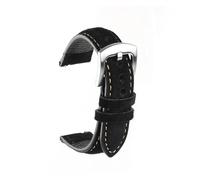 HMFang Bracelet De Montre En Cuir Suédé 18mm 19mm 20mm 22mm, Vintage Fait À La Main, Gris Marron, Ceintures De Remplacement For Accessoires De Montre(Black,19mm)