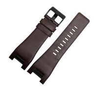 HMFang Bracelet De Montre en Cuir Véritable 32 X 18 Mm, Compatible avec Les Bracelets De Montre Diesel DZ1216, DZ4246, DZ4247 Et DZ287(BrownB Black Buckle)