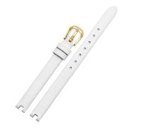 HMFang Bracelet De Montre en Cuir Véritable Compatible avec Le Bracelet À Encoche Tissot 1853 Flamenco Série T003 209 for Femme, Tailles 8, 10 Et 12 Mm(White-Gold,10x3mm)
