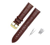 HMFANG Bracelet De Montre En Cuir Véritable Marron Noir, 18/19 /20/21 /22 23 /24mm, Compatible Avec Hamilton Hommes Femmes, Bracelet De Poignet Avec Boucle Ardillon