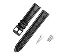 HMFANG Bracelet De Montre En Cuir Véritable Marron Noir, 18/19 /20/21 /22 23 /24mm, Compatible Avec Hamilton Hommes Femmes, Bracelet De Poignet Avec Boucle Ardillon