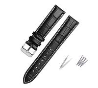 HMFANG Bracelet De Montre En Cuir Véritable Marron Noir, 18/19 /20/21 /22 23 /24mm, Compatible Avec Hamilton Hommes Femmes, Bracelet De Poignet Avec Boucle Ardillon