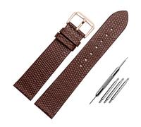 HMFANG Bracelet De Montre En Cuir Véritable Motif Lézard 10 12 14 16mm 18 20mm Montre Bande De Montres-bracelets Élégantes Simples(Brown rose buckle,6mm)