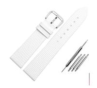 HMFANG Bracelet De Montre En Cuir Véritable Motif Lézard 10 12 14 16mm 18 20mm Montre Bande De Montres-bracelets Élégantes Simples(White silver buckle,20mm)